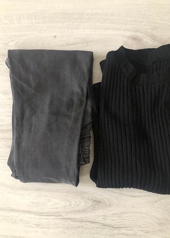 Gri Kadın Kemerli Dar Kesim Kot Pantolon - Görsel 10