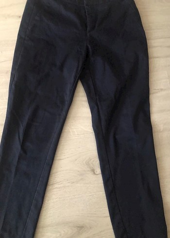 Lacivert Kadın Denim Kumaş Pantolon - Görsel 6