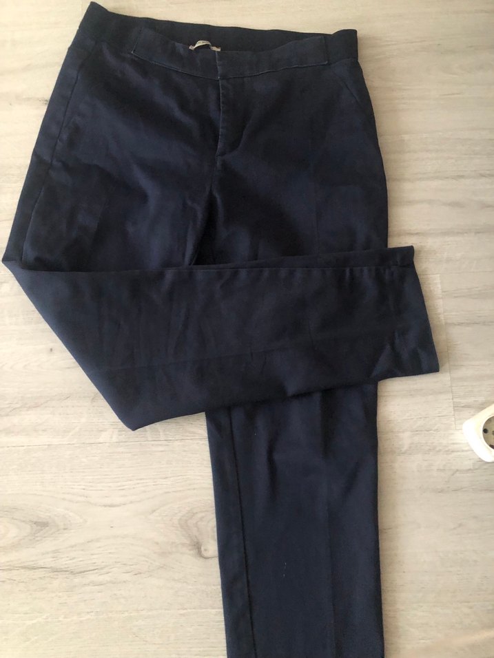 Lacivert Kadın Denim Kumaş Pantolon - Görsel 2