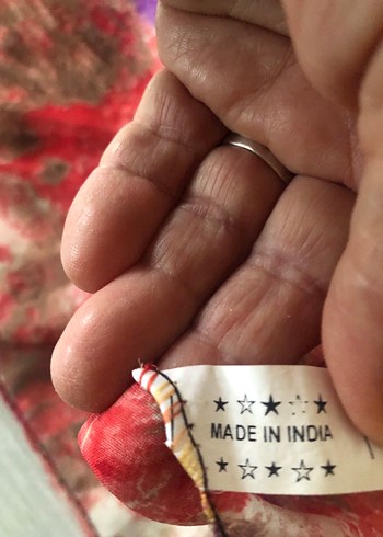 Kırmızı İpek Görünümlü Bohem Kadın Şal - Görsel 6