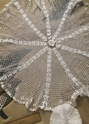El Yapımı Bohem Dantel Yuvarlak Örtü - Görsel 7