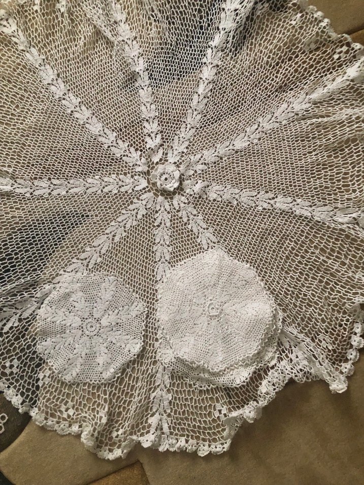 El Yapımı Bohem Dantel Yuvarlak Örtü - Görsel 5