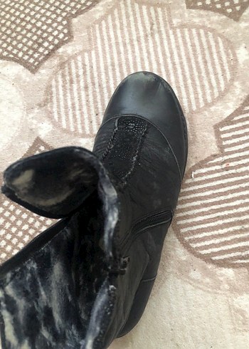 Fermuarlı Siyah Deri Kadın Bot - Görsel 2