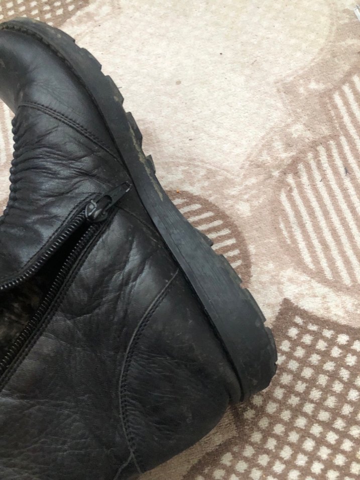 Fermuarlı Siyah Deri Kadın Bot - Görsel 4