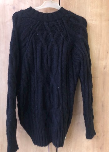 Siyah Örgü Kadın Kazak - Görsel 2