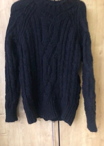 Siyah Örgü Kadın Kazak - Görsel 3