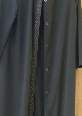 Düğmeli Uzun Haki Kadın Kaban - Görsel 15