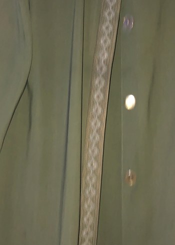 Düğmeli Uzun Haki Kadın Kaban - Görsel 6