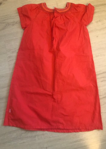 Kız Çocuk Nakışlı Kırmızı Bohem Elbise - Görsel 4