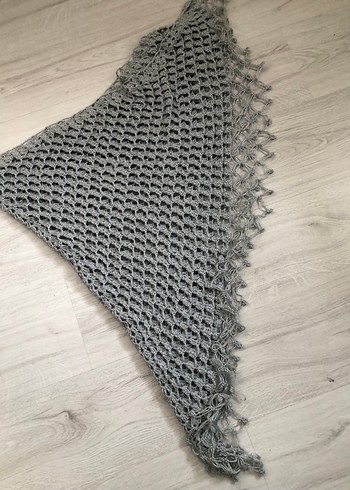 Gri Örgü Kadın Şal - Görsel 3