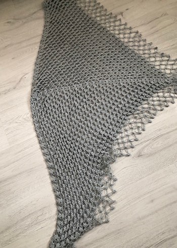 Gri Örgü Kadın Şal - Görsel 2