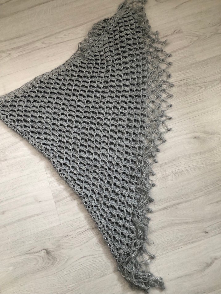 Gri Örgü Kadın Şal - Görsel 4