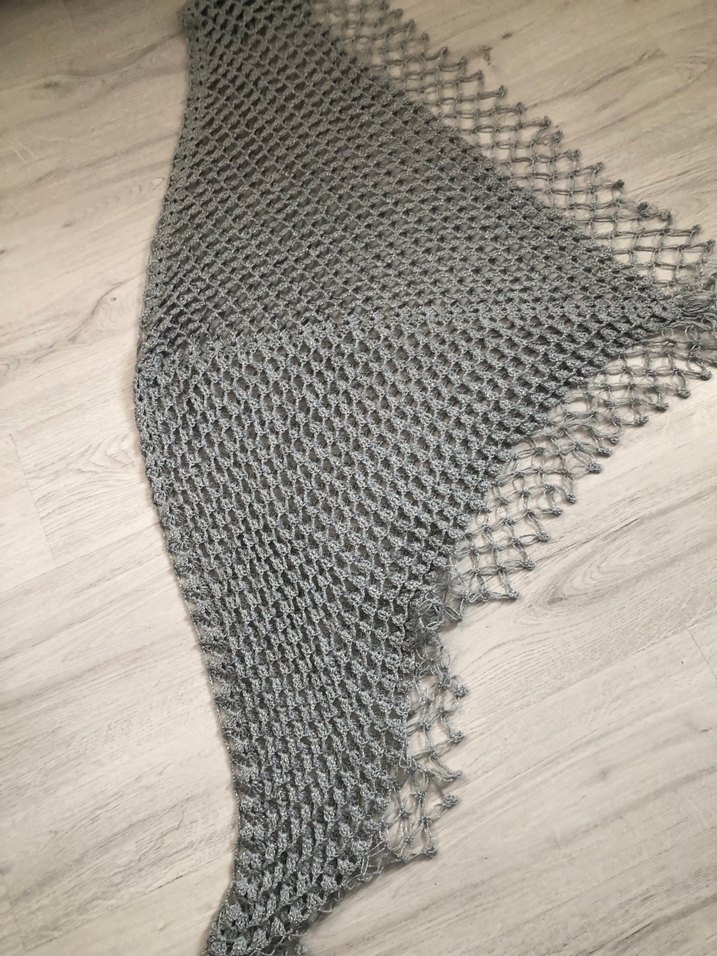 Gri Örgü Kadın Şal - Görsel 2