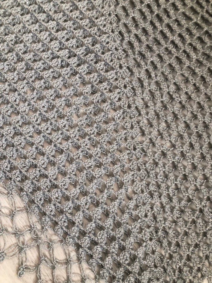 Gri Örgü Kadın Şal - Görsel 5