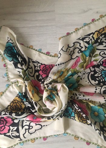 Dantel Detaylı Çok Renkli Bohem Kadın Fuları - Görsel 8