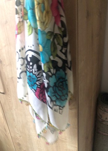 Dantel Detaylı Çok Renkli Bohem Kadın Fuları - Görsel 9