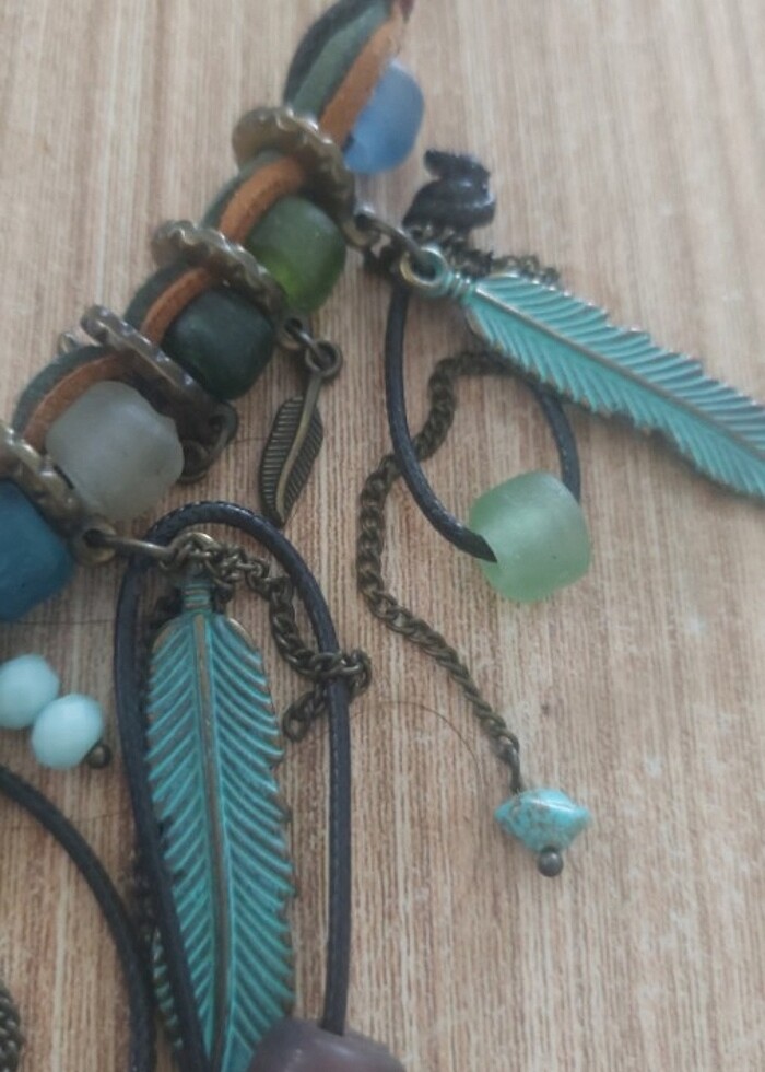 Sarkikipli deri kordonu kolye  - Görsel 3