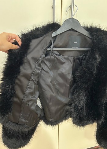 xs Beden siyah Renk Siyah Kürk Detaylı Midi Boy Kadın Ceket