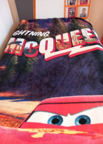Şimşek McQueen'li tek kişilik battaniye - Görsel 6