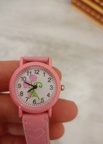 Nakışlı Pembe Kız Çocuk Saati - Görsel 3