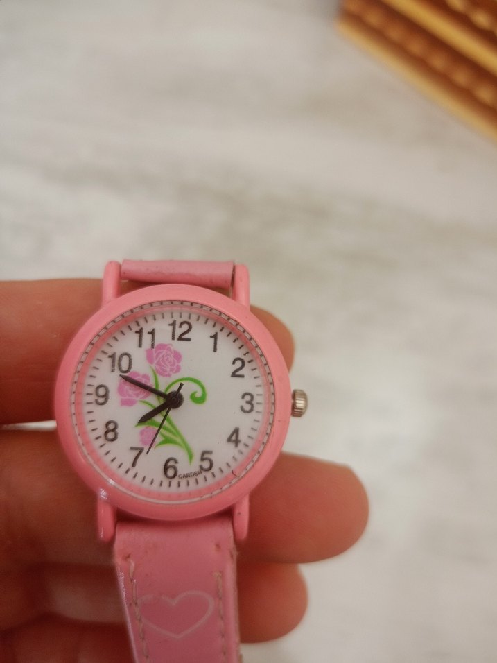 Nakışlı Pembe Kız Çocuk Saati - Görsel 3