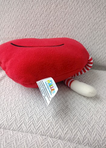 Kırmızı Kalp Tasarımlı Peluş Oyuncak - Görsel 3