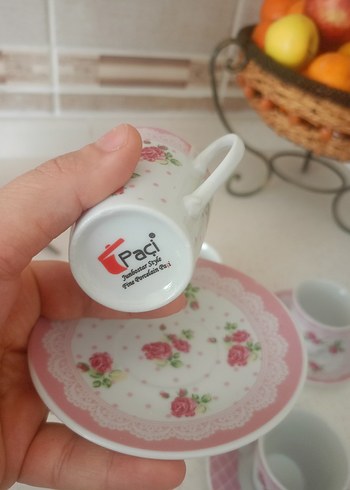 Pembe Desenli 4'lü Çay Fincanı Seti - Görsel 4