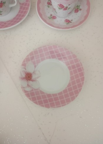 Pembe Desenli 4'lü Çay Fincanı Seti - Görsel 6