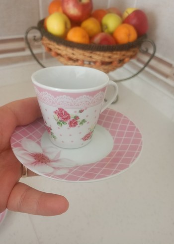 Pembe Desenli 4'lü Çay Fincanı Seti - Görsel 5