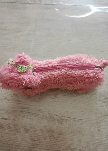 Pembe Peluş Kedi kalemlik - Görsel 2