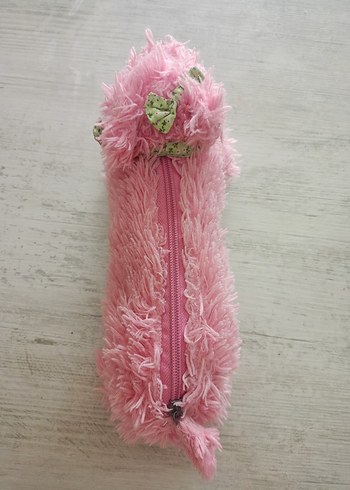 Pembe Peluş Kedi kalemlik - Görsel 5