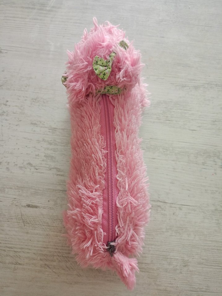 Pembe Peluş Kedi kalemlik - Görsel 5