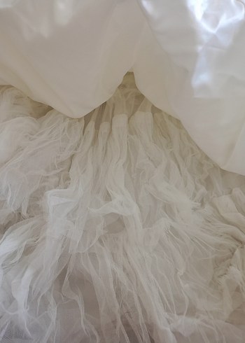 Modern Klasik Straplez Beyaz A Kesim Gelinlik - Görsel 11