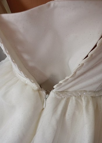 Modern Klasik Straplez Beyaz A Kesim Gelinlik - Görsel 8