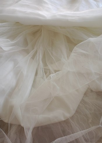 Modern Klasik Straplez Beyaz A Kesim Gelinlik - Görsel 12