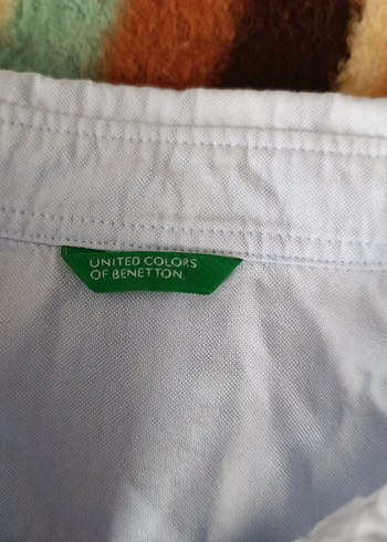 Benetton Mavi coton erkek çocuk gömlek - Görsel 5