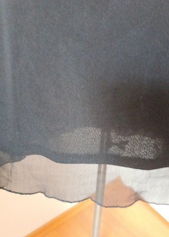 Siyah hareketli çiçekli Midi Kadın Abiye Elbise - Görsel 5