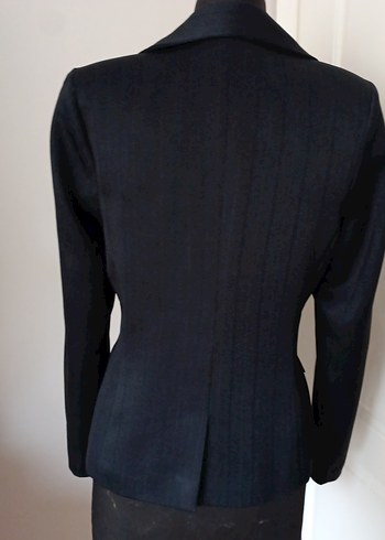 Siyah Denim Kadın Ceket, Düğmeli, Klasik Kesim özel dikim - Görsel 5