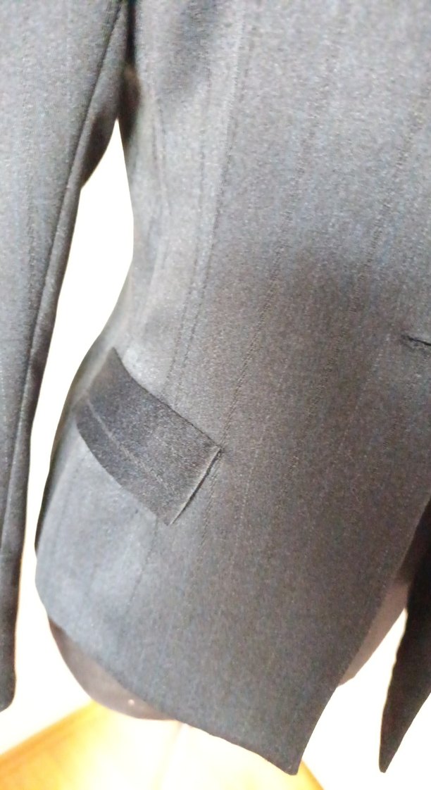 Siyah Denim Kadın Ceket, Düğmeli, Klasik Kesim özel dikim - Görsel 3