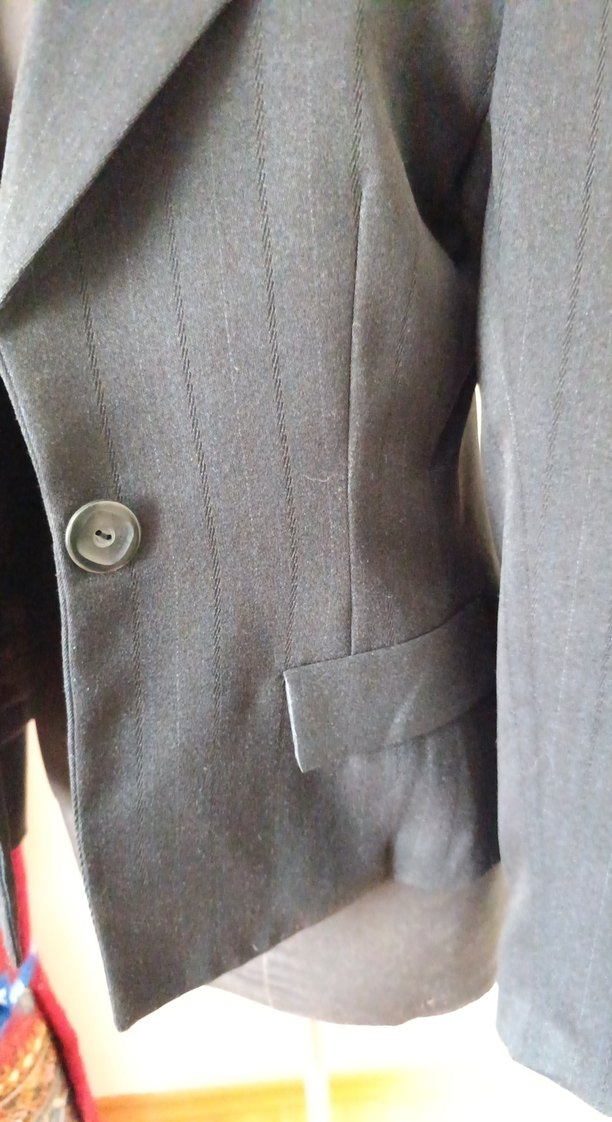 Siyah Denim Kadın Ceket, Düğmeli, Klasik Kesim özel dikim - Görsel 2