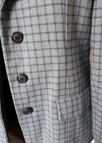 Diğer Düğmeli mavi kareli Kadın Blazer Ceket / özel dikim