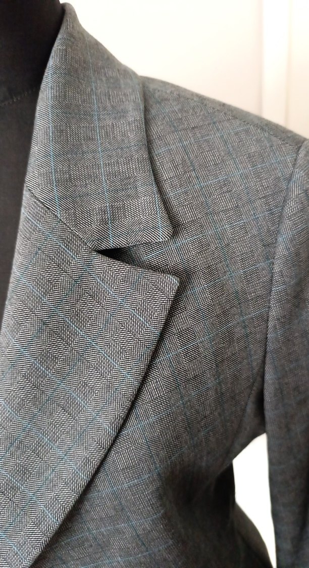 Gri Kadın Ofis Blazeri Düğmeli takım - Görsel 3