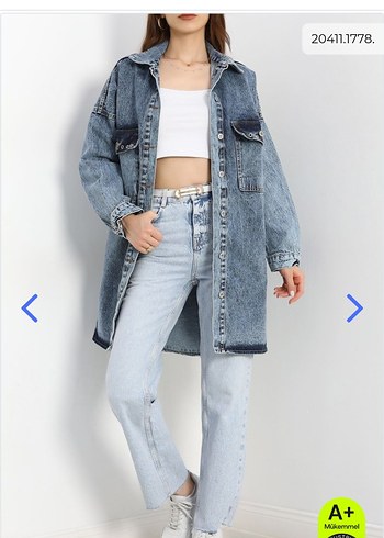 Düğmeli Midi Mavi Denim Ceket tesettür kot ceket
#yeniyılhediyes - Görsel 9