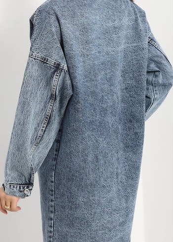 Düğmeli Midi Mavi Denim Ceket tesettür kot ceket
#yeniyılhediyes - Görsel 5