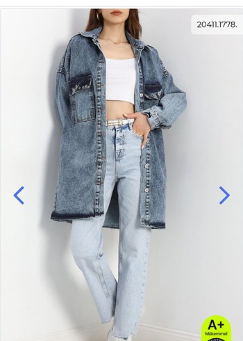 Düğmeli Midi Mavi Denim Ceket tesettür kot ceket
#yeniyılhediyes - Görsel 7