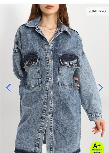 Düğmeli Midi Mavi Denim Ceket tesettür kot ceket
#yeniyılhediyes - Görsel 8