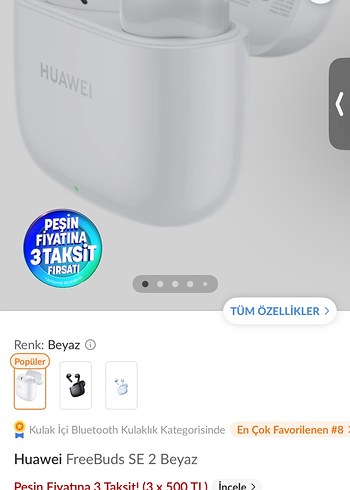 Huawei FreeBuds SE 2 Beyaz - Görsel 8