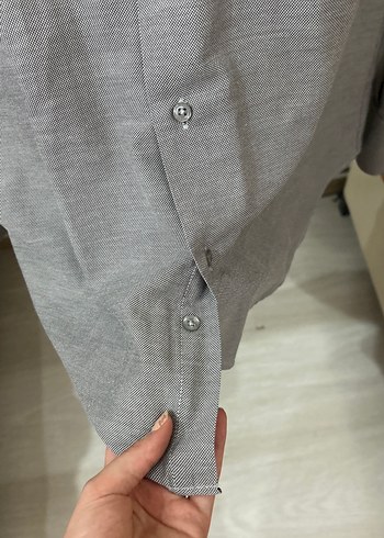 Gri Uzun Kollu Erkek Gömlek - Görsel 5