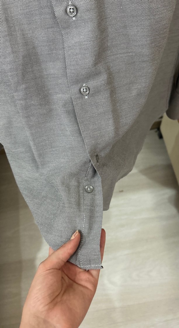 Gri Uzun Kollu Erkek Gömlek - Görsel 5