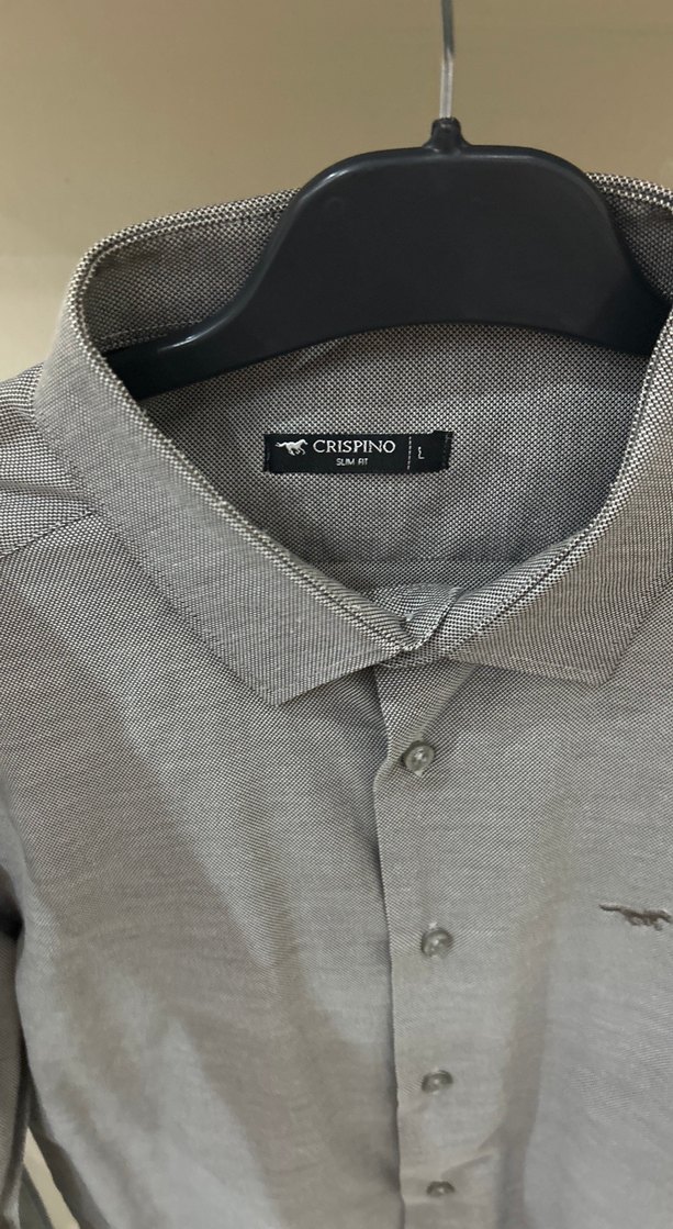 Gri Uzun Kollu Erkek Gömlek - Görsel 4